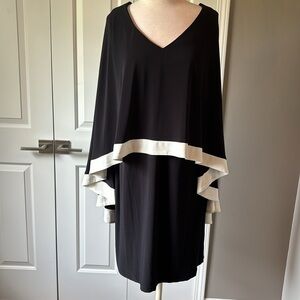 Rock star of a Caped dress - super cool black and white XL SL Fashions